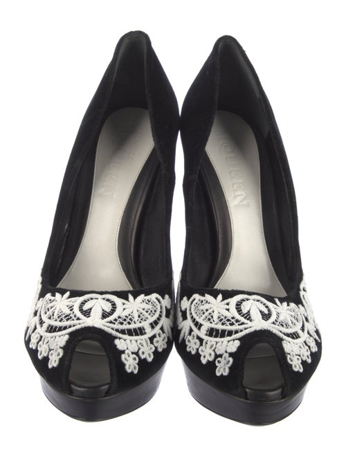 Alexander McQueen Suede Graphic Print Pumps