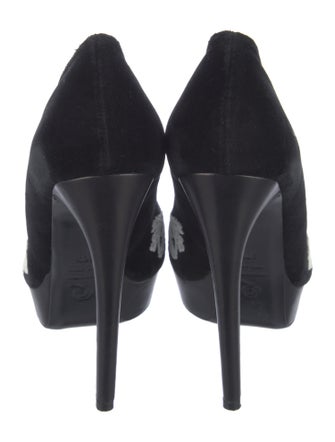 Alexander McQueen Suede Graphic Print Pumps
