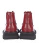 Alexander McQueen Patent Leather Colorblock Pattern Combat Boots