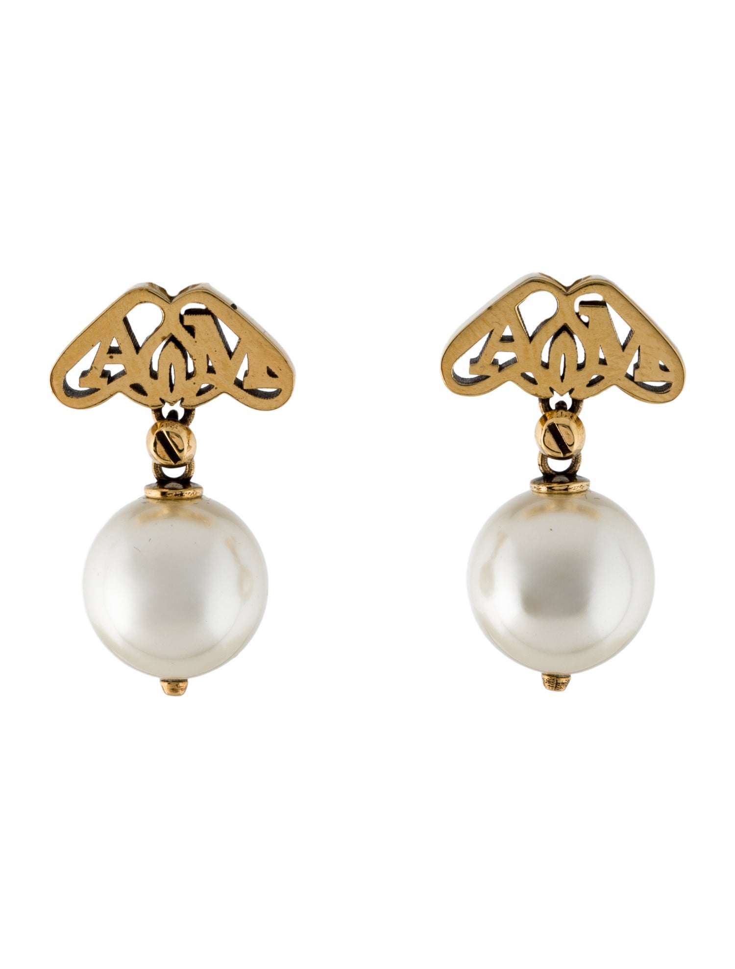 Alexander McQueen Faux Pearl Seal Drop Earrings