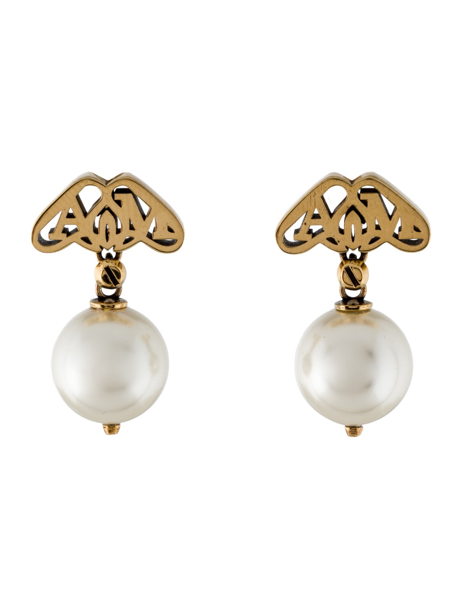 Alexander McQueen Faux Pearl Seal Drop Earrings