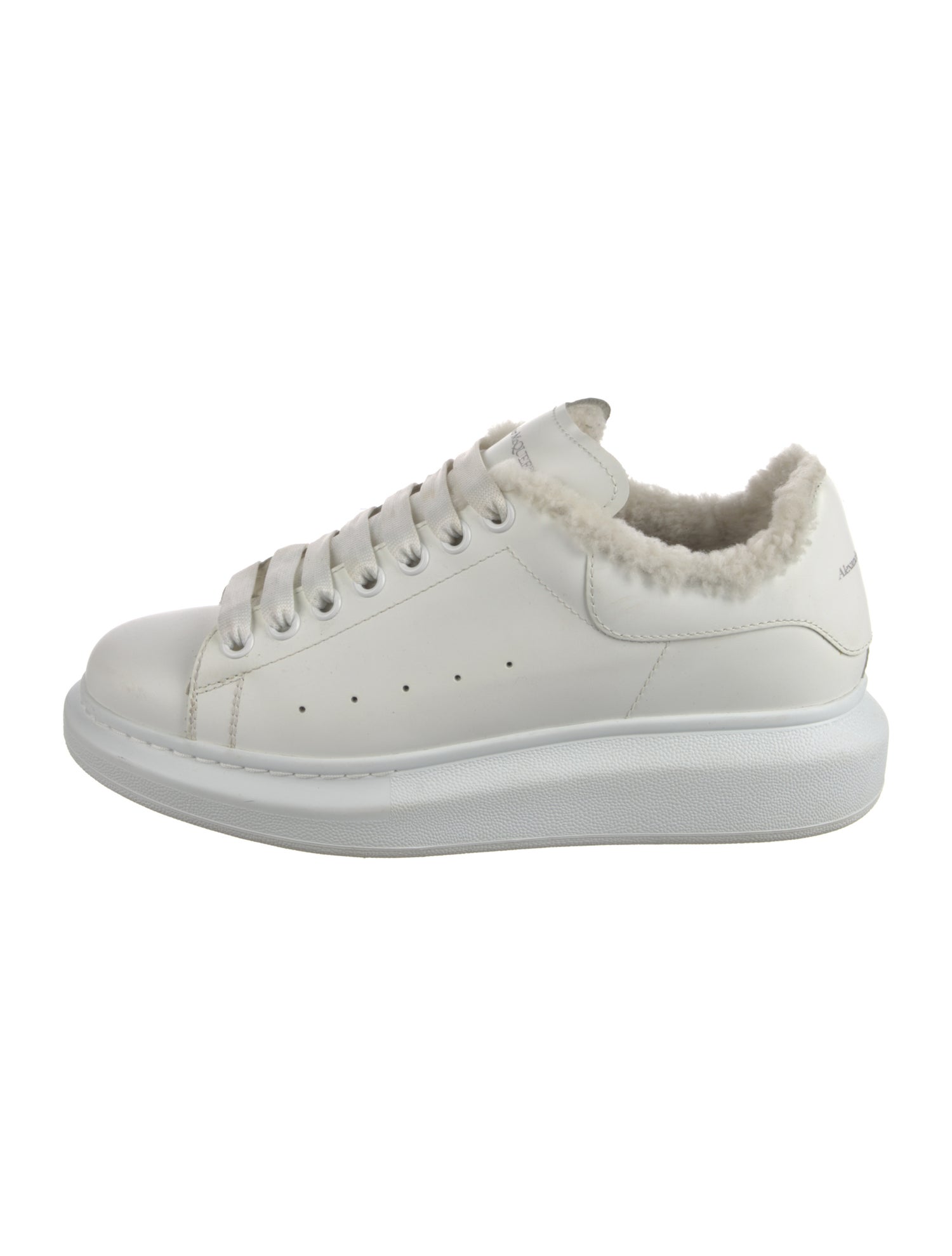 Alexander McQueen Leather Fur Trim Sneakers