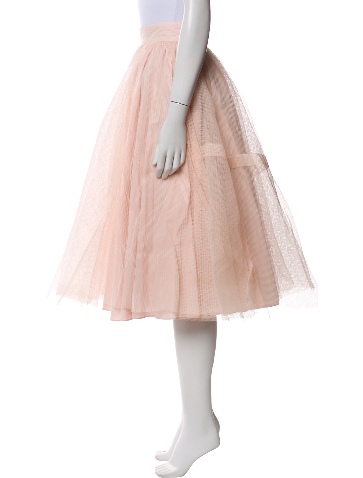 Alexander McQueen Mesh Accents Knee-Length Skirt