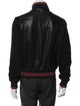 McQ Alexander McQueen Goat Leather Striped Bomber Jacket
