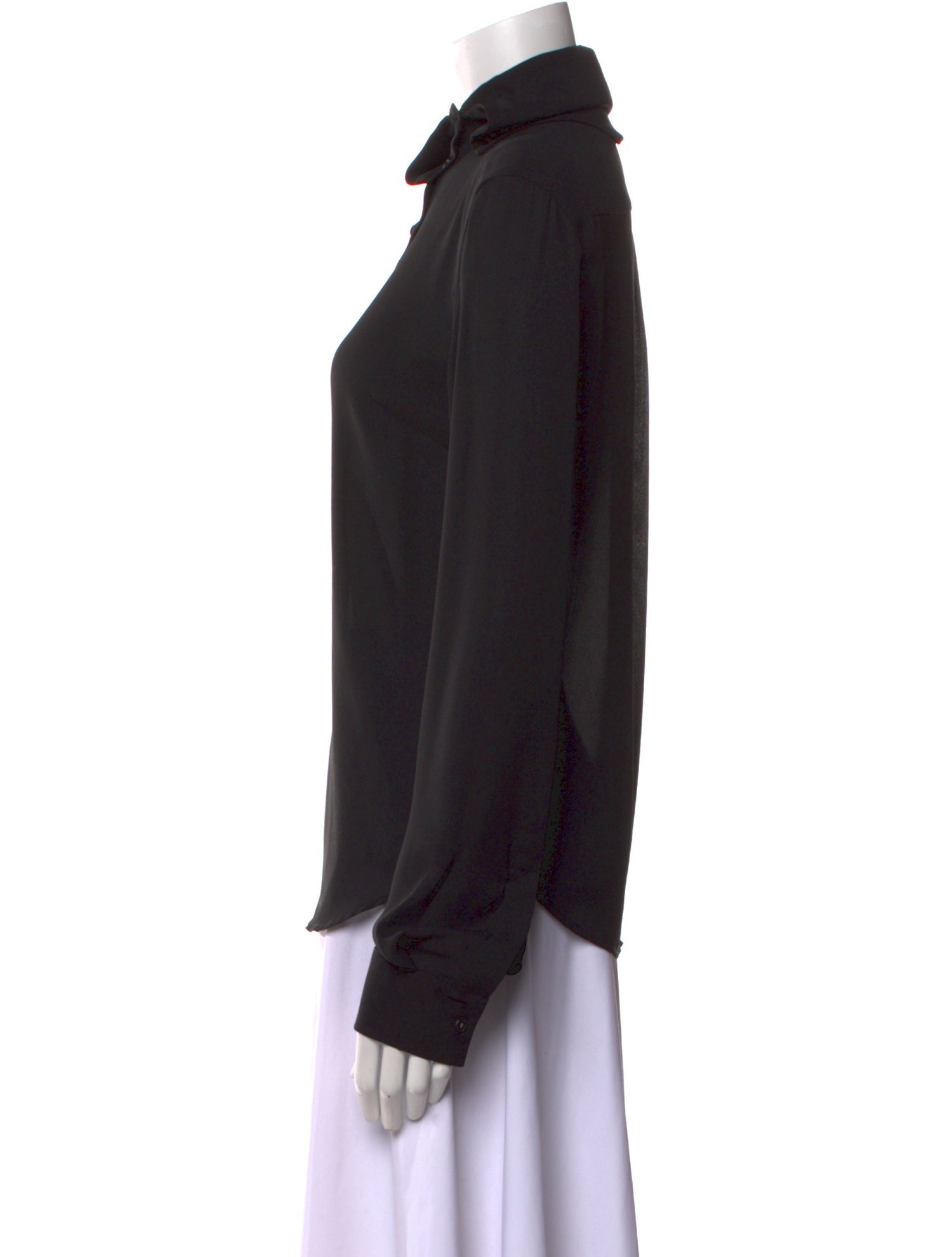 Alexander McQueen Mock Neck Long Sleeve Blouse