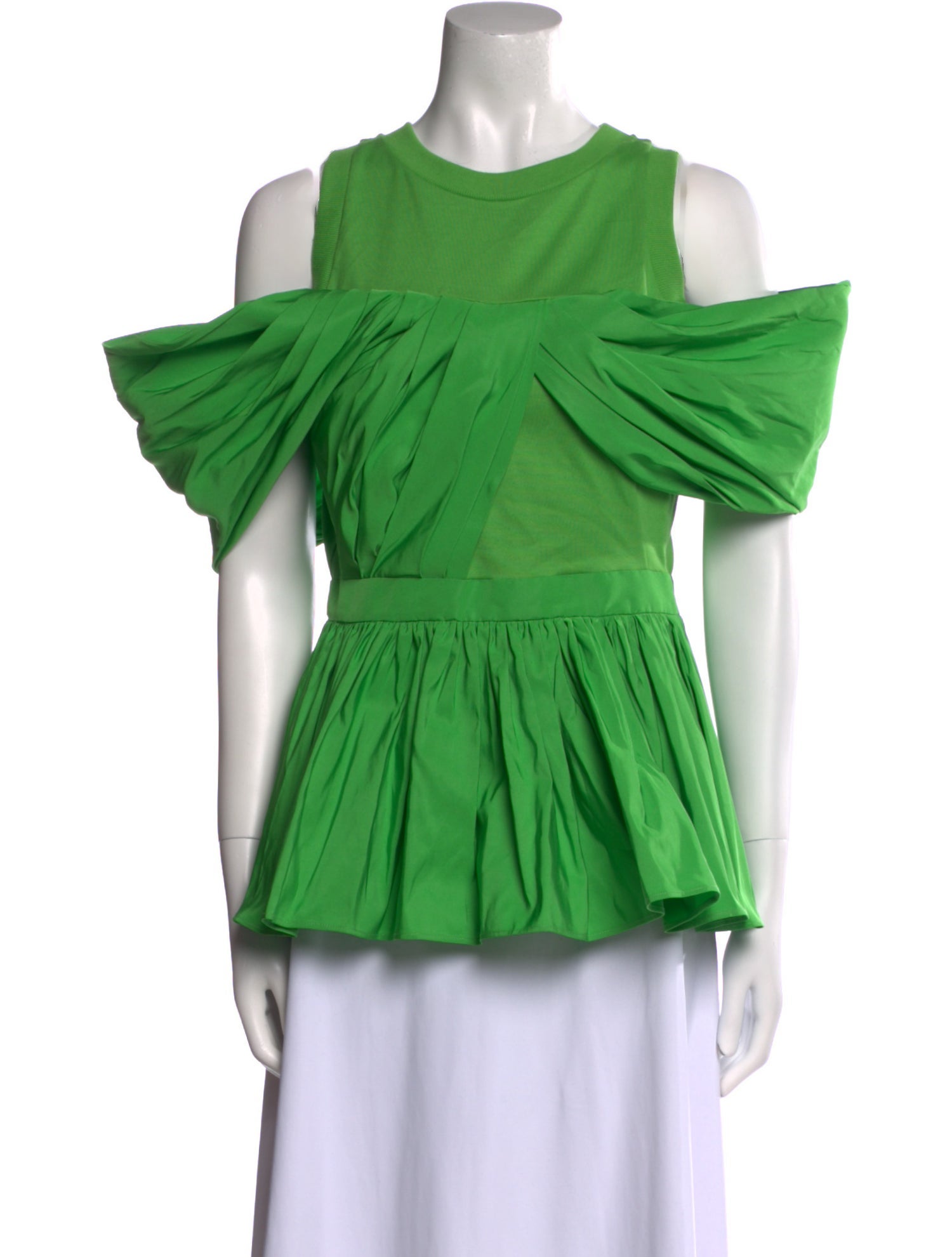 Alexander McQueen Bateau Neckline Short Sleeve Blouse