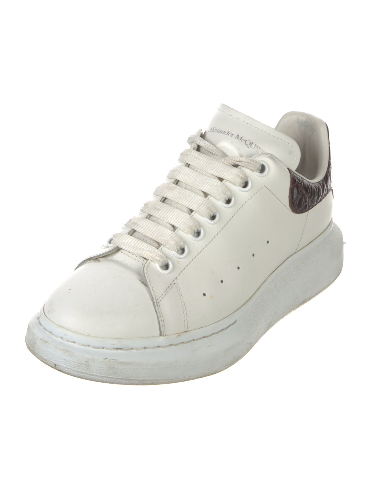 Alexander McQueen Leather Printed Chunky Sneakers