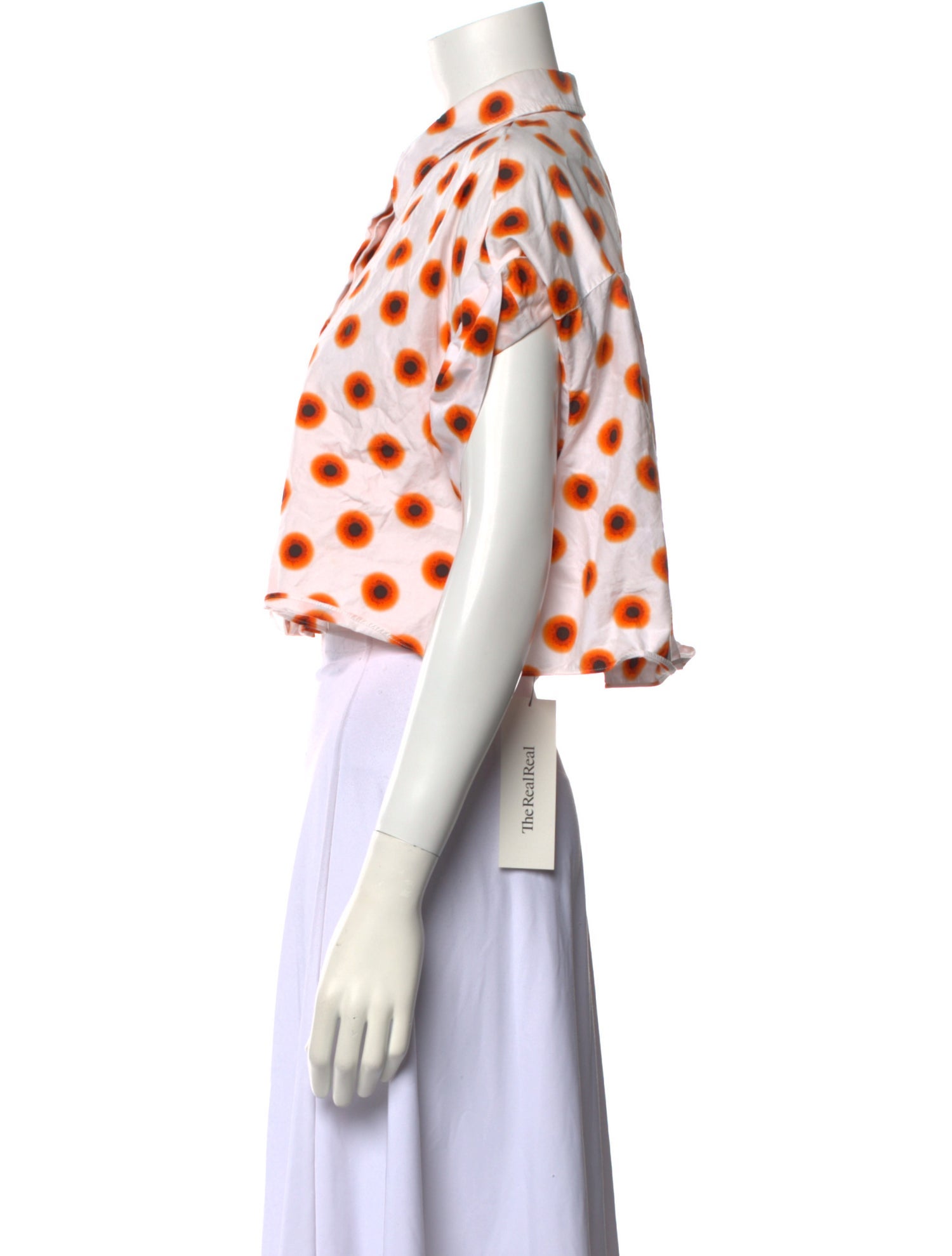 Alexander McQueen 2022 Polka Dot Print Crop Top