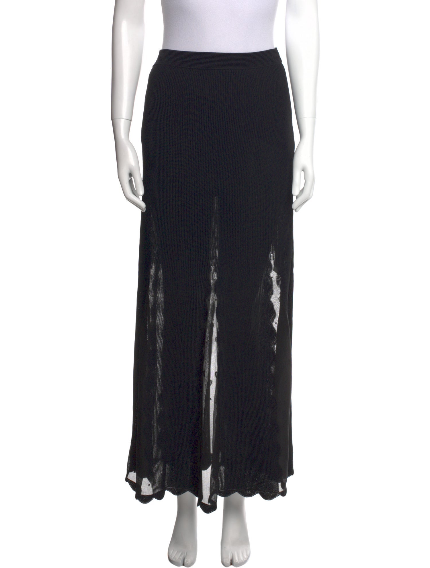 Alexander McQueen Mesh Accents Midi Length Skirt