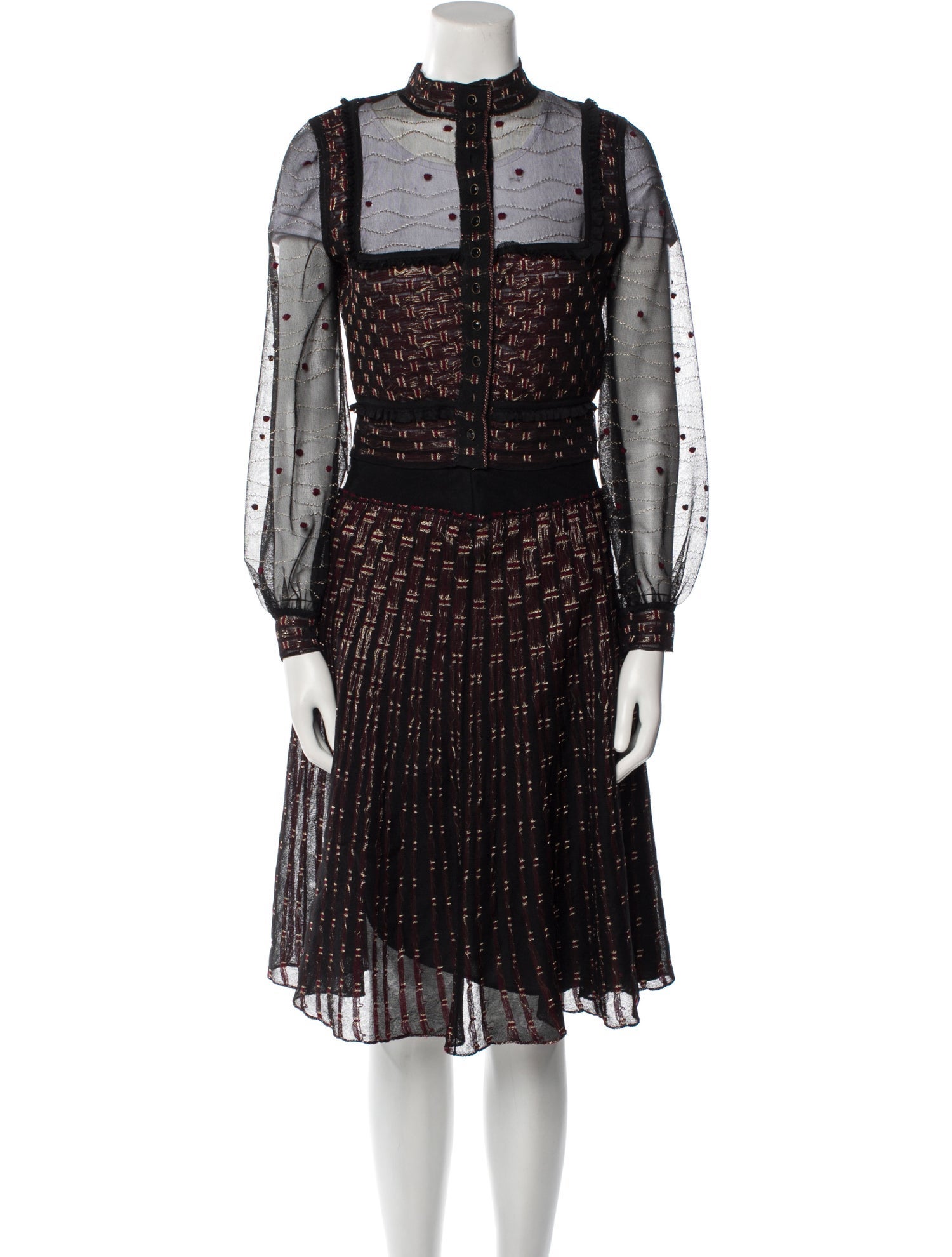 Alexander McQueen Silk Lace Pattern Skirt Set