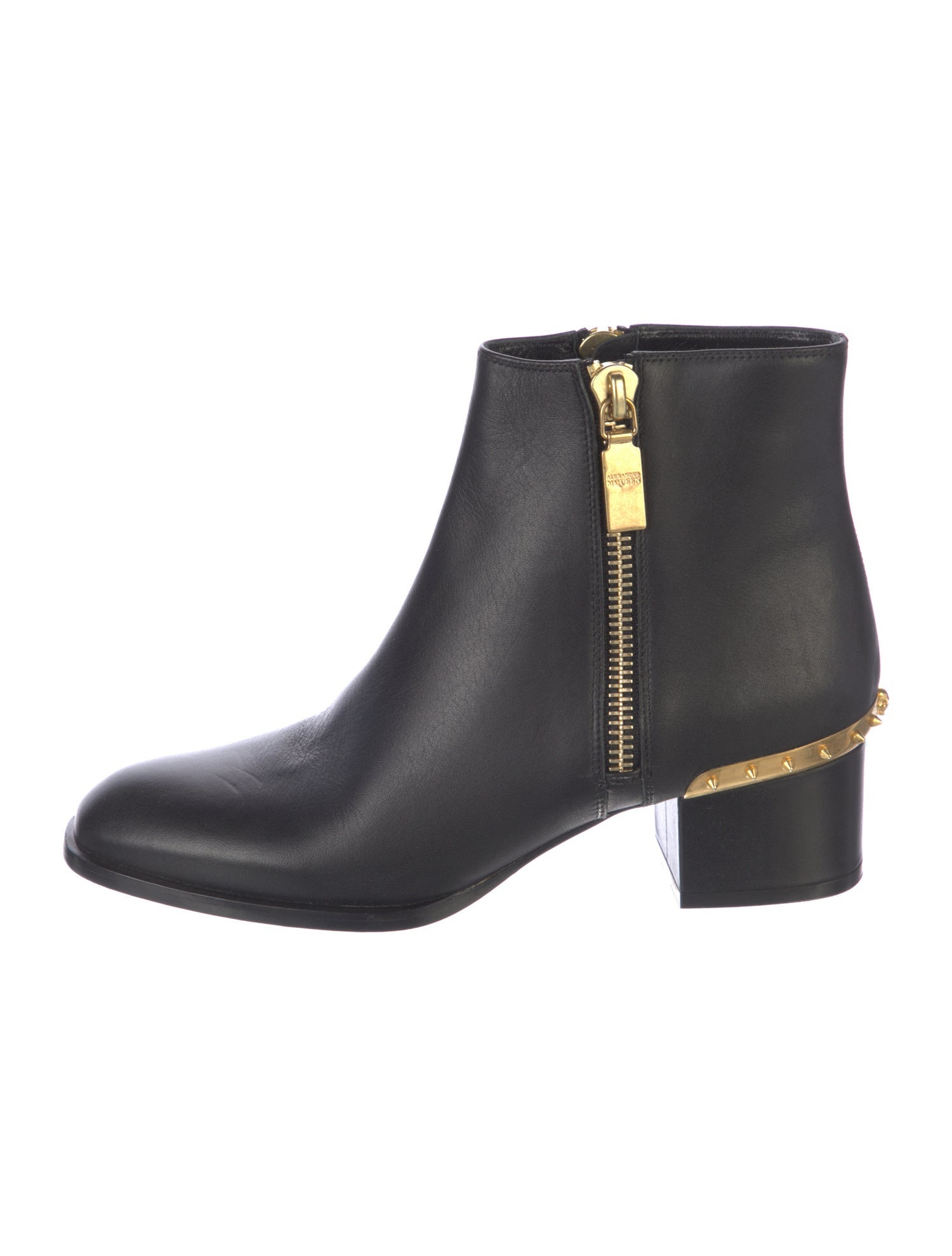 Alexander McQueen Spike Accents Leather Boots