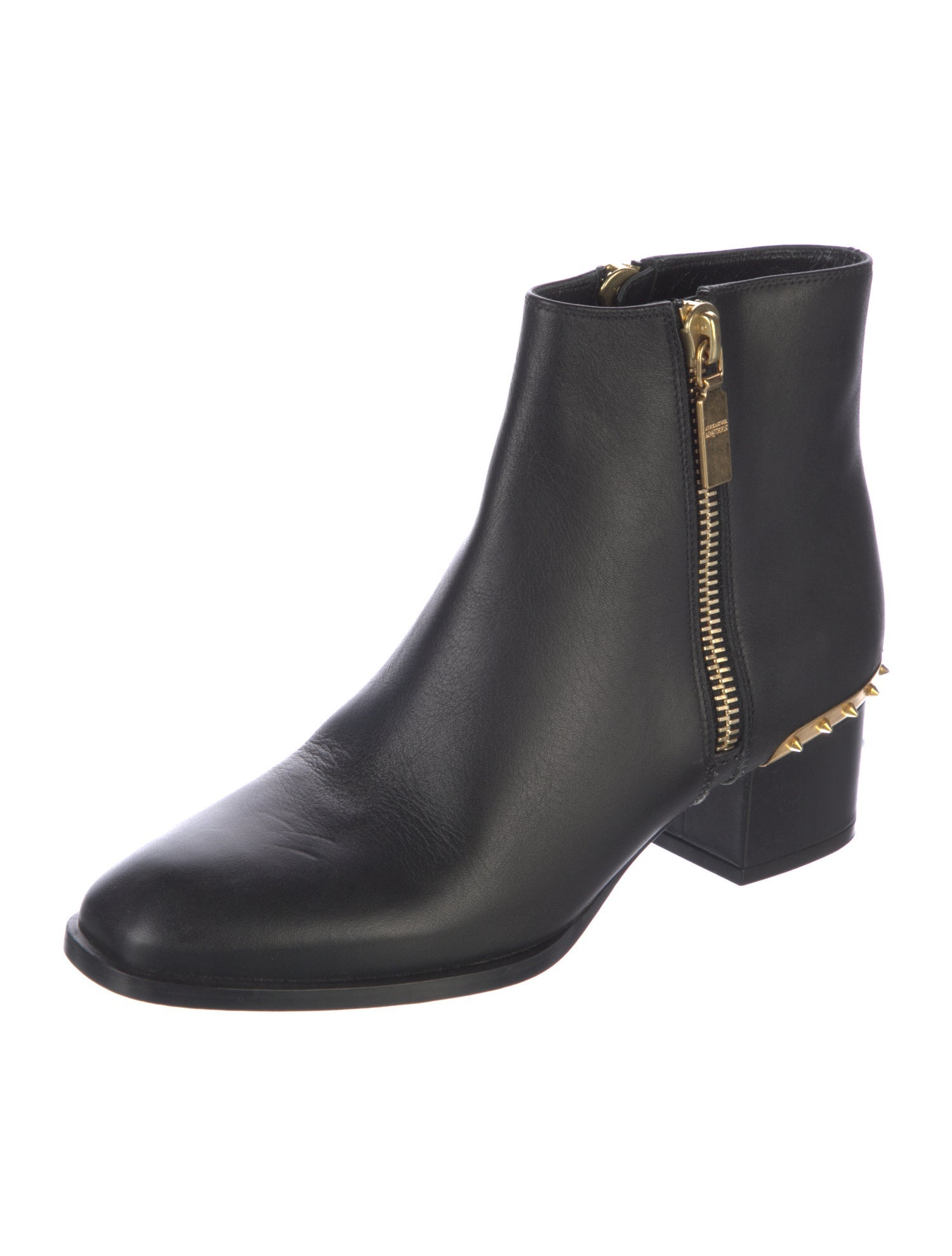 Alexander McQueen Spike Accents Leather Boots
