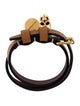 Alexander McQueen Leather Skull Charm Double Wrap Bracelet