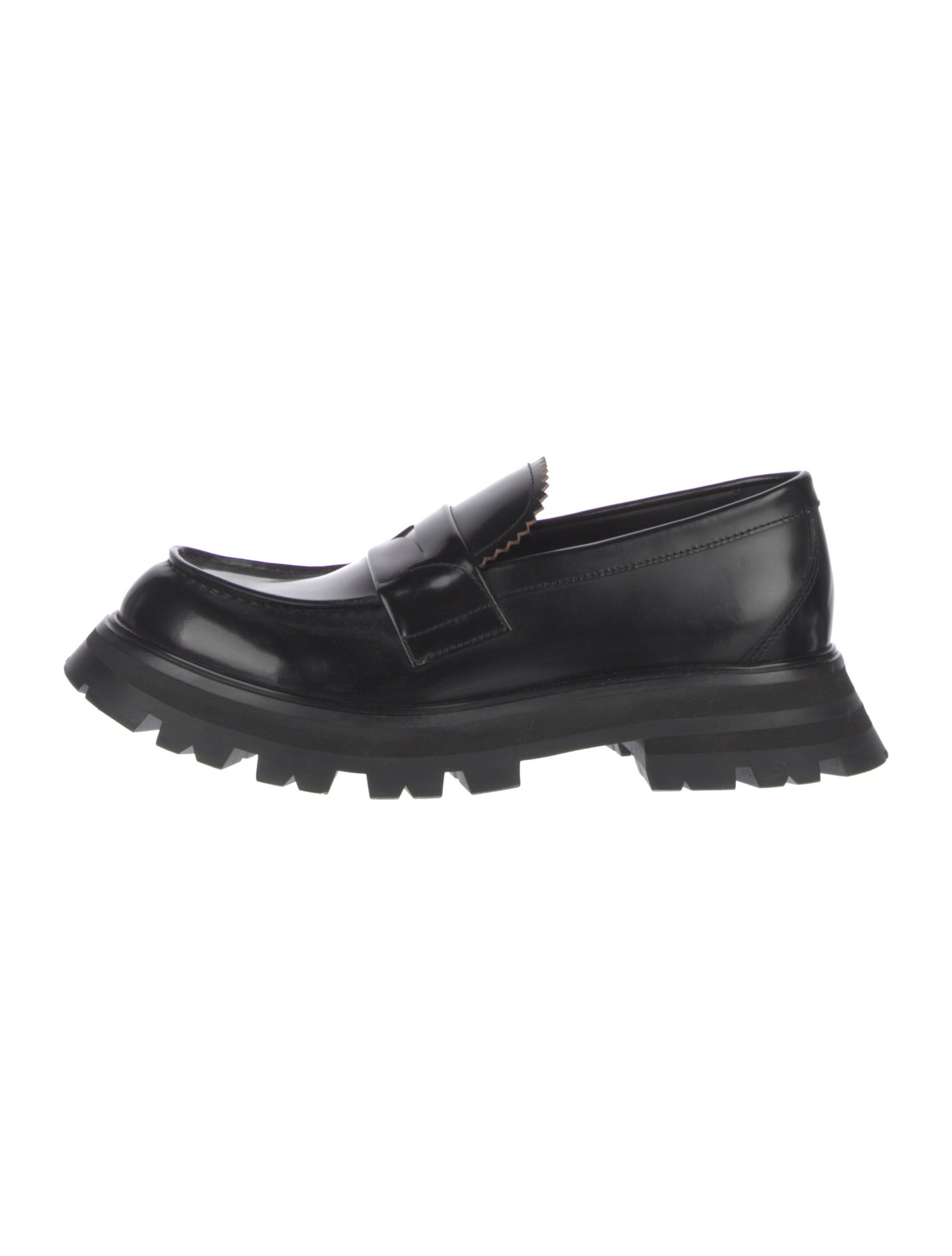 Alexander McQueen Leather Scalloped Accent Loafers