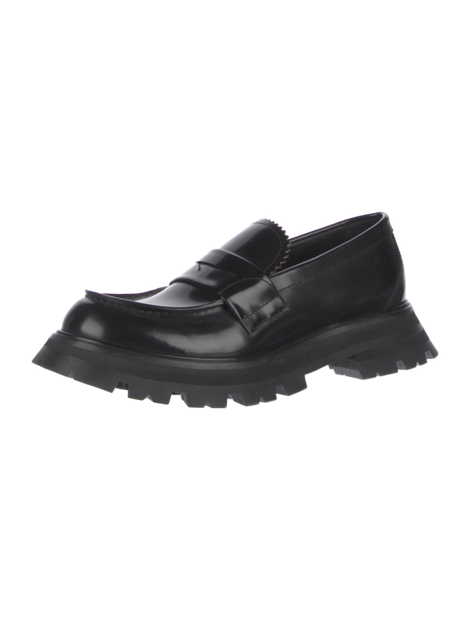 Alexander McQueen Leather Scalloped Accent Loafers