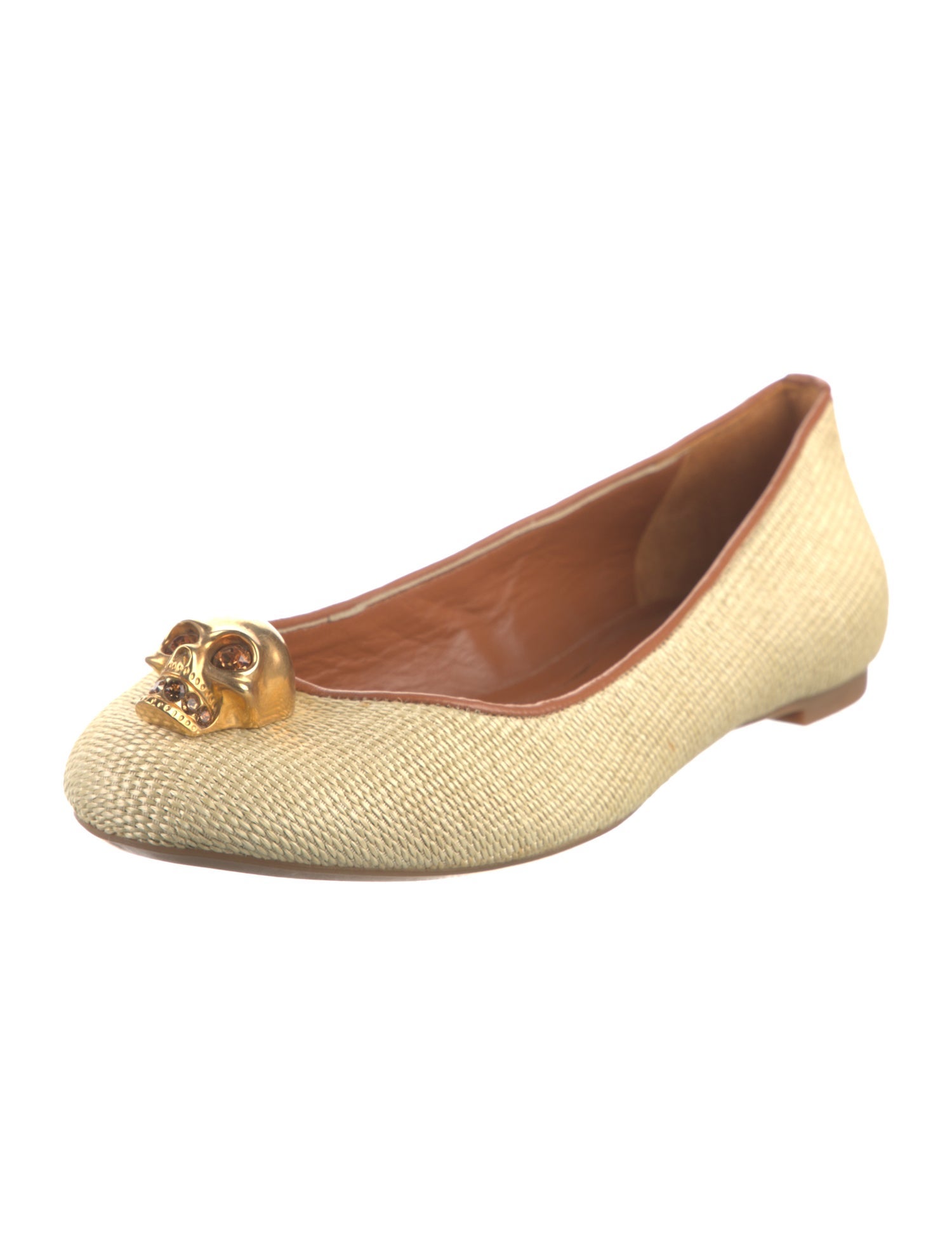 Alexander McQueen Skull Canvas Ballet Flats
