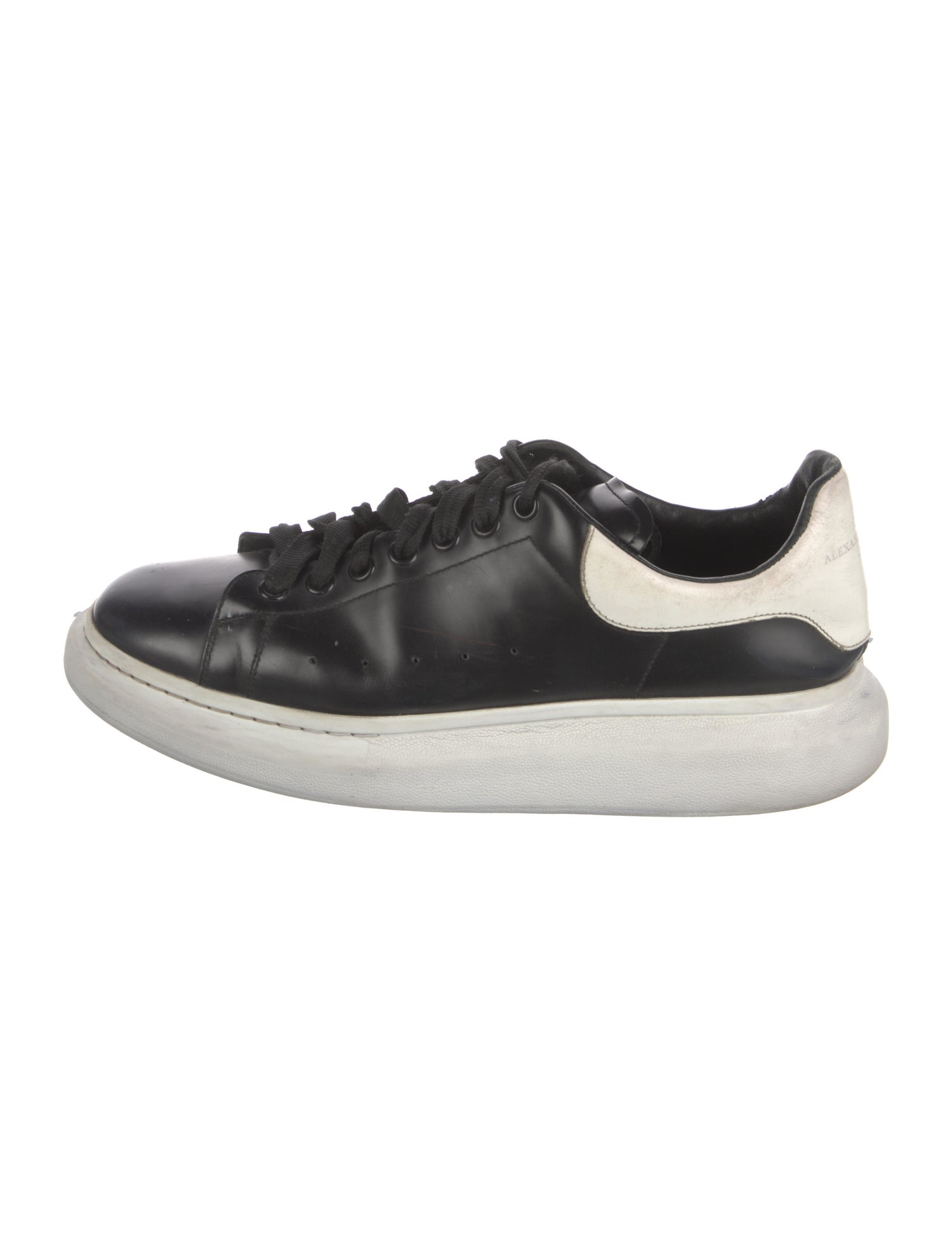 Alexander McQueen Leather Colorblock Pattern Sneakers