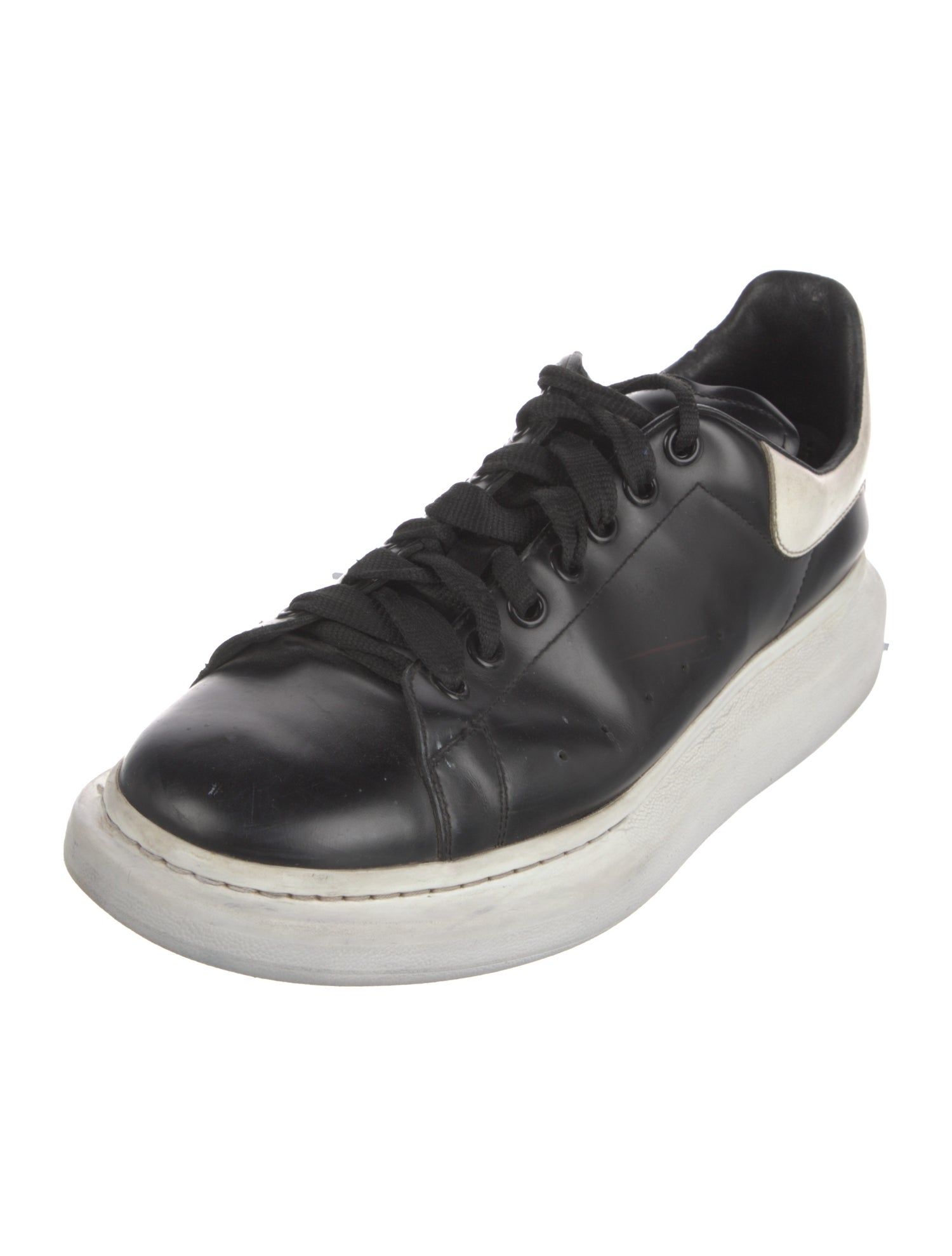 Alexander McQueen Leather Colorblock Pattern Sneakers