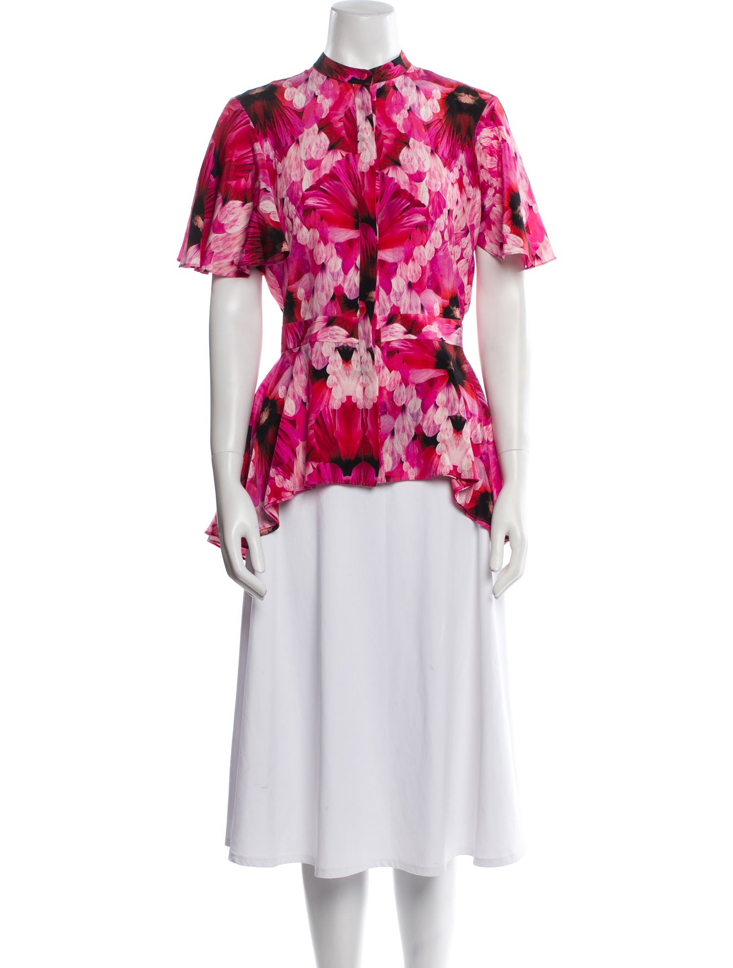 Alexander McQueen Silk Floral Print Blouse w/ Tags