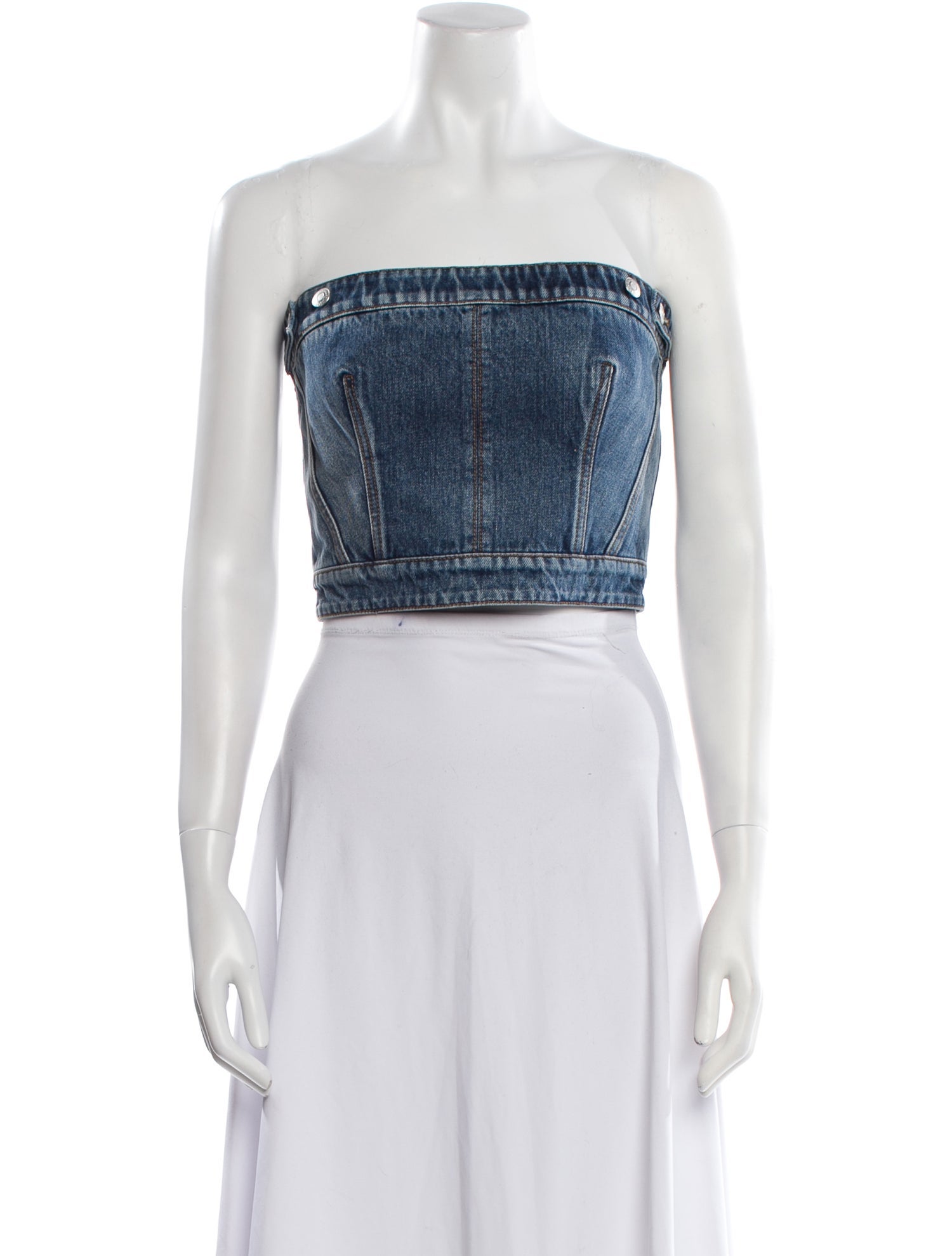 Alexander McQueen Printed Strapless Crop Top w/ Tags