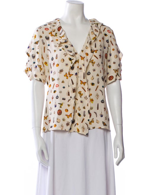 Alexander McQueen Silk Printed Blouse