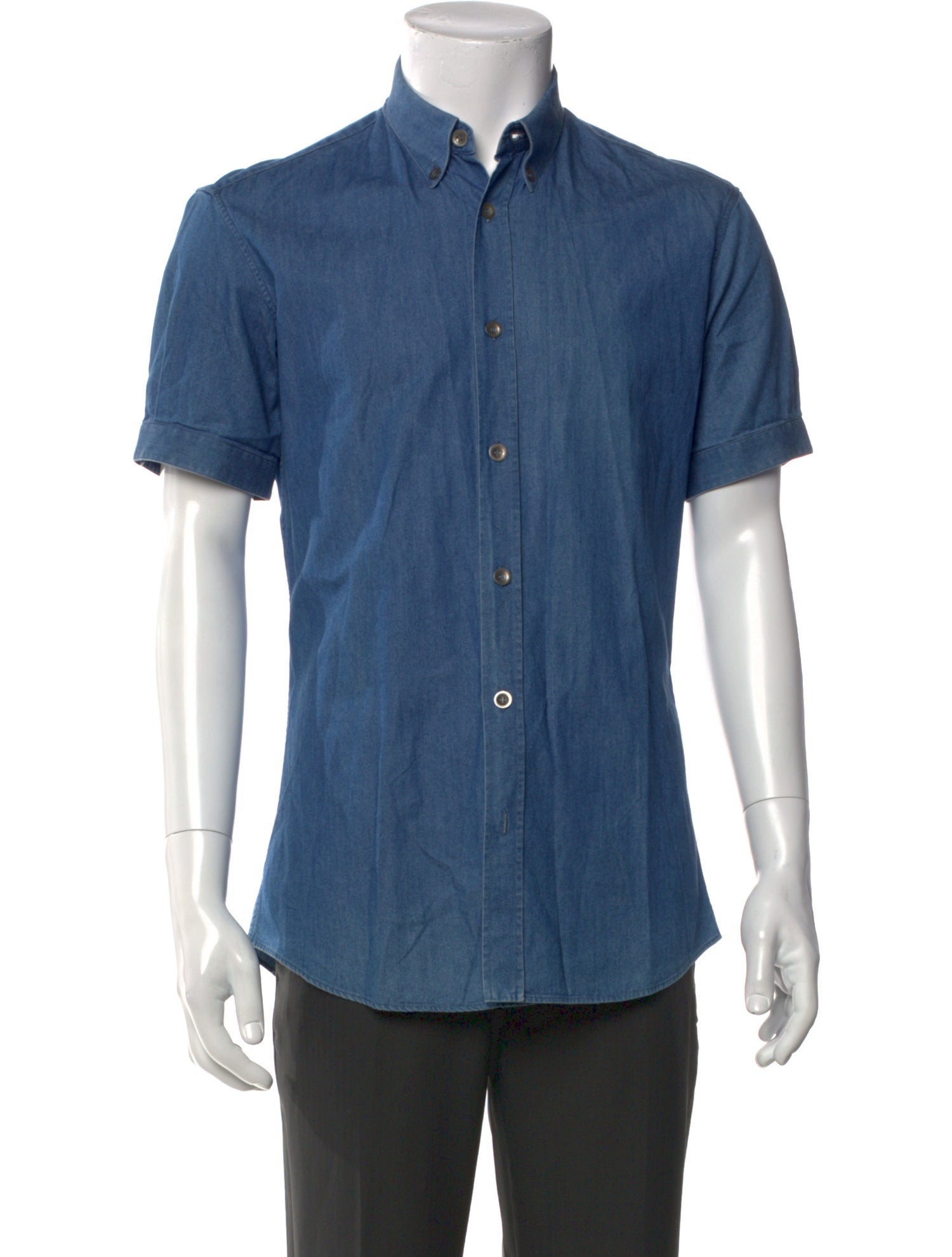 Alexander McQueen Short Sleeve Denim Shirt