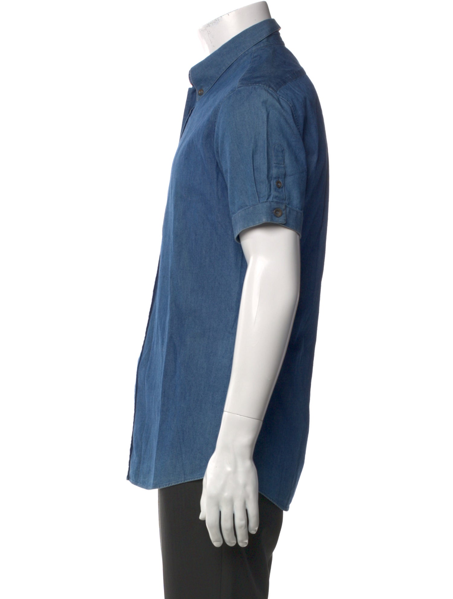 Alexander McQueen Short Sleeve Denim Shirt