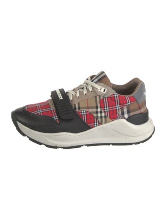 Burberry Canvas Plaid Print Sneakers