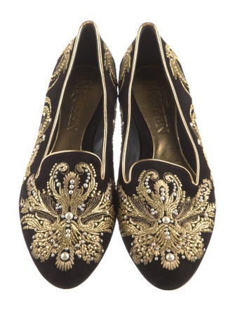 Alexander McQueen Suede Patterned Loafers
