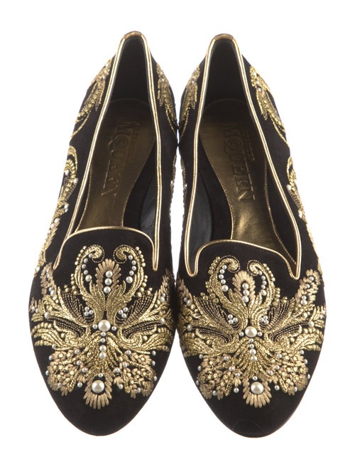Alexander McQueen Suede Patterned Loafers