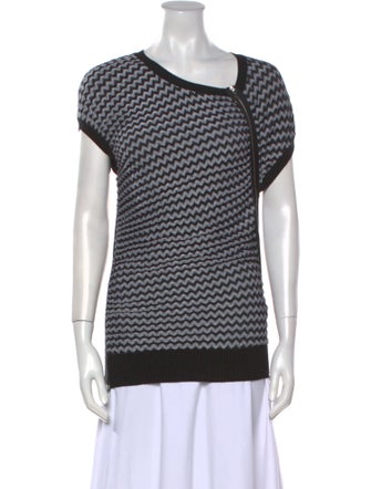 Alexander McQueen Striped Asymmetrical Top