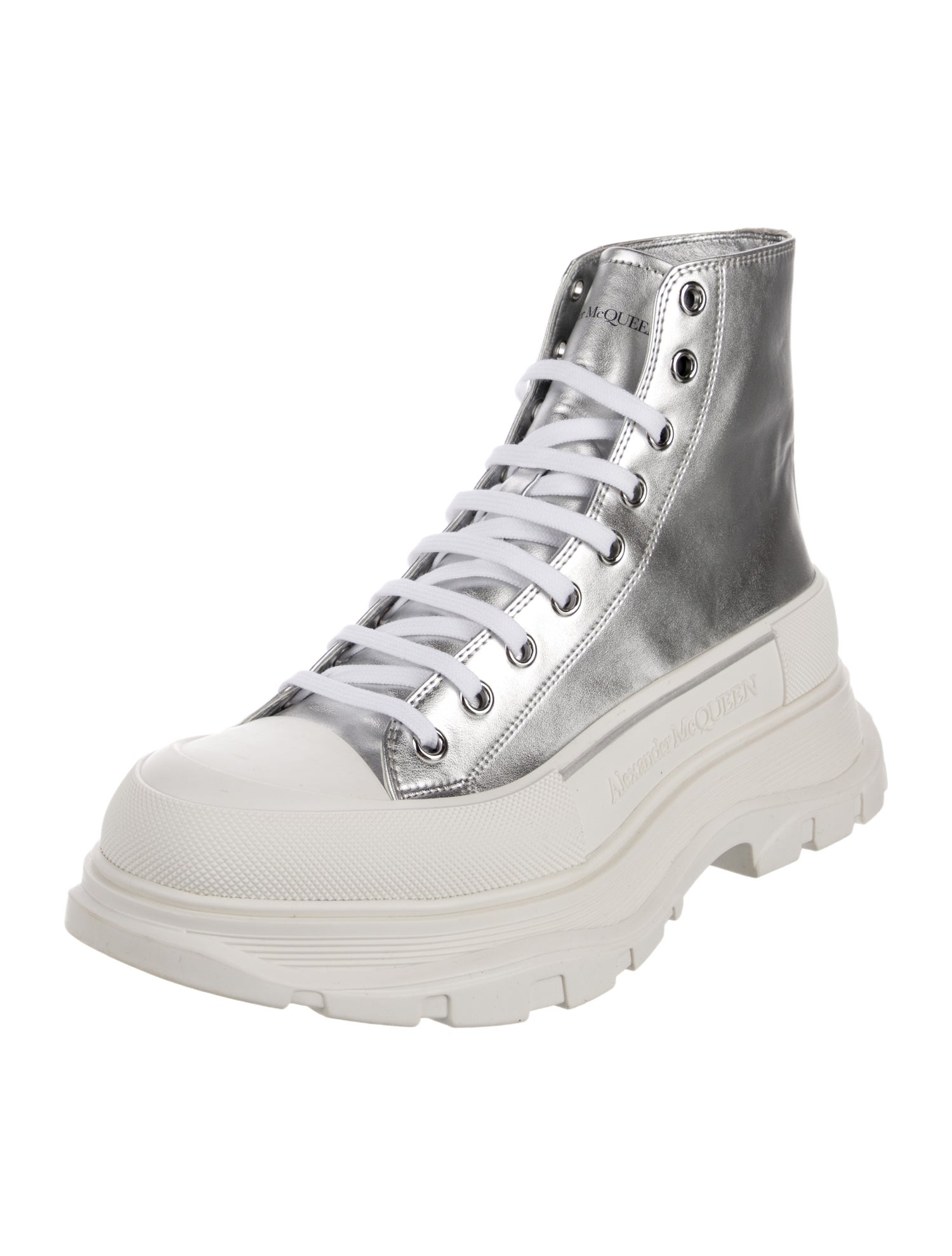 Alexander McQueen Leather Lace-Up Boots