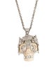 Alexander McQueen Crystal & Resin "Owlet Skull" Pendant Necklace