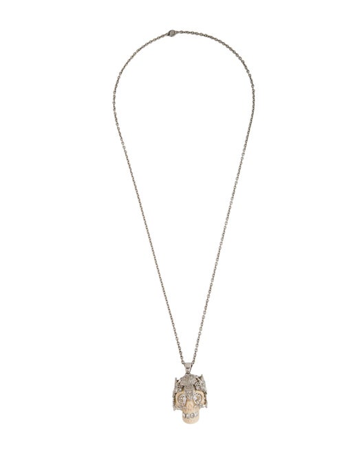 Alexander McQueen Crystal & Resin "Owlet Skull" Pendant Necklace
