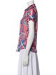 Alexander McQueen Printed Short Sleeve Button-Up Top