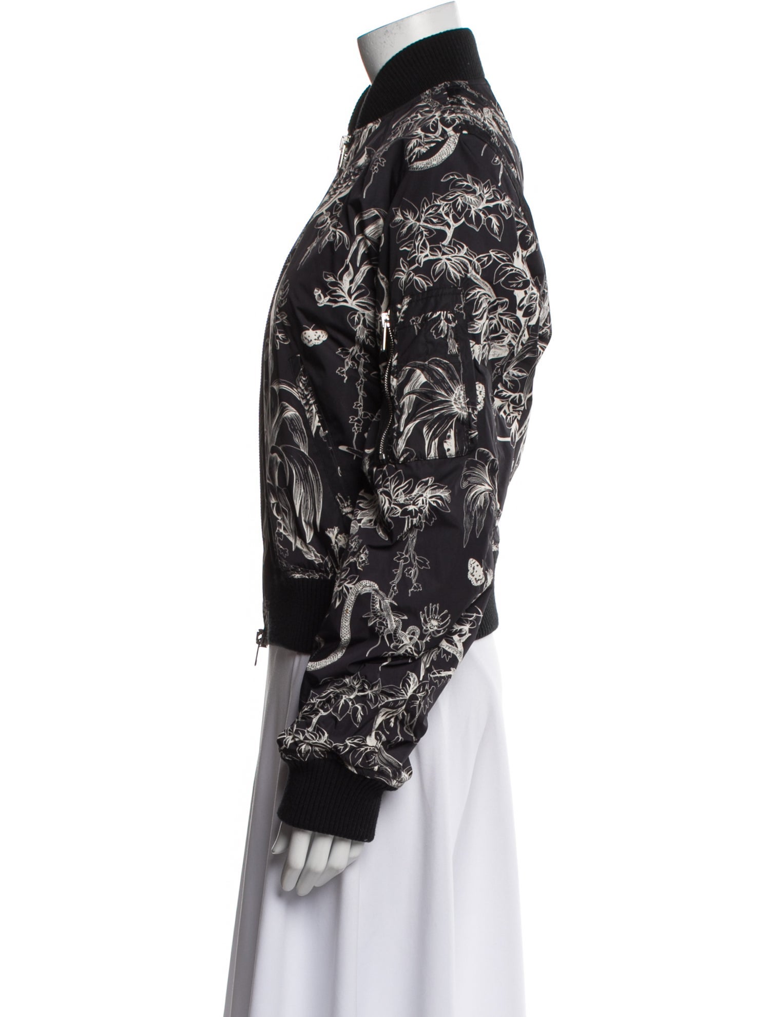 Alexander McQueen Floral Print Bomber Jacket