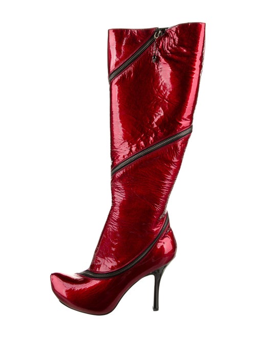 Alexander McQueen Patent Leather Lace-Up Boots