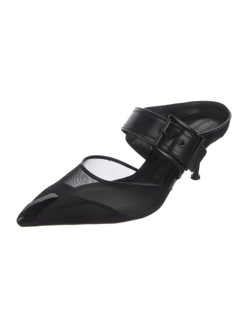 Alexander McQueen Mesh Leather Trim Embellishment Mules