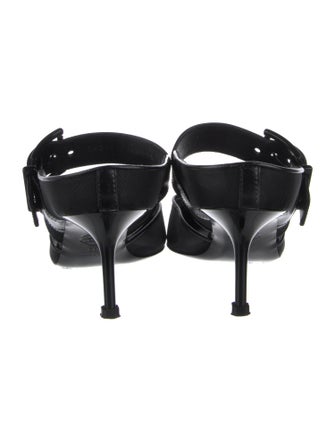 Alexander McQueen Mesh Leather Trim Embellishment Mules