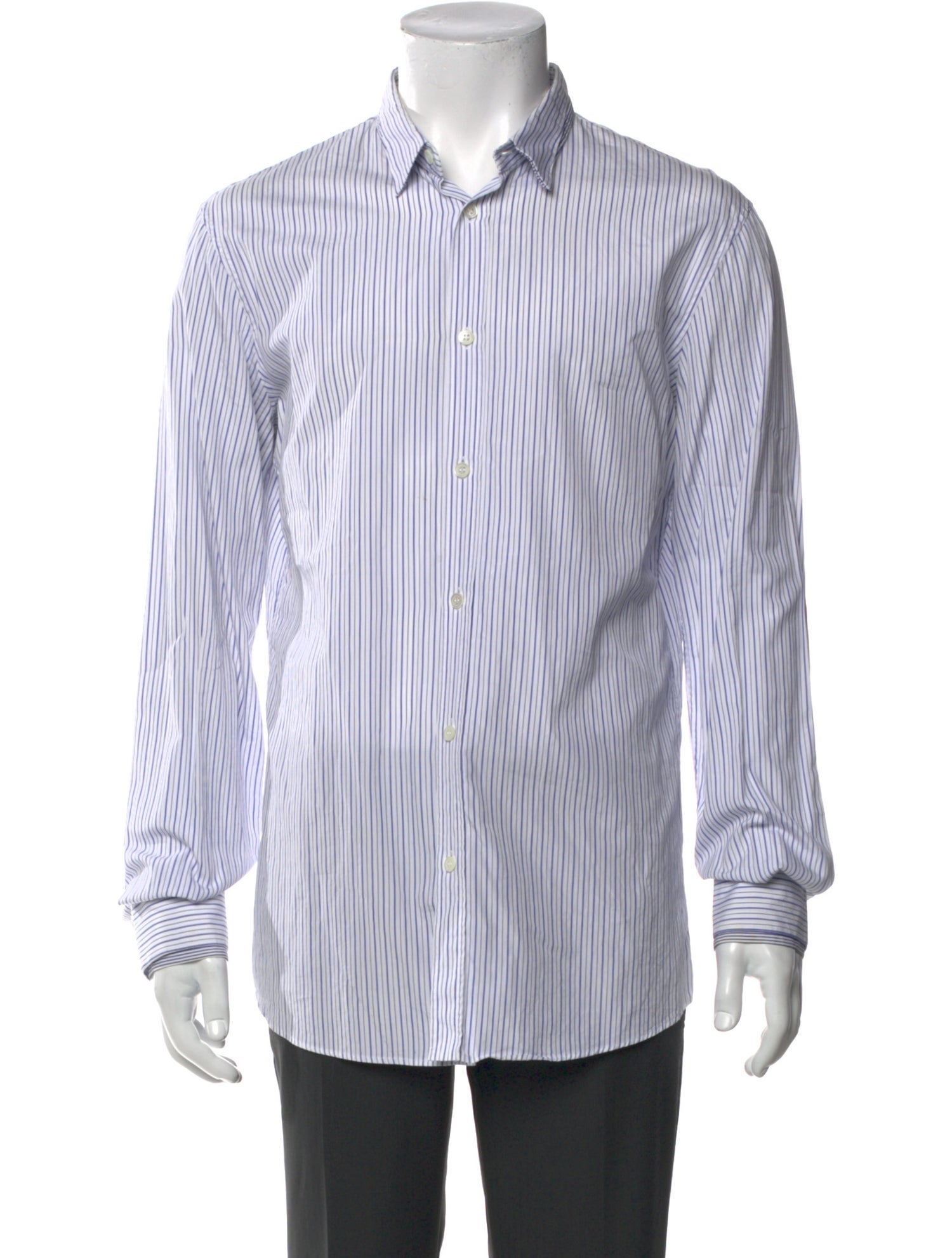 Alexander McQueen Striped Long Sleeve Dress Shirt