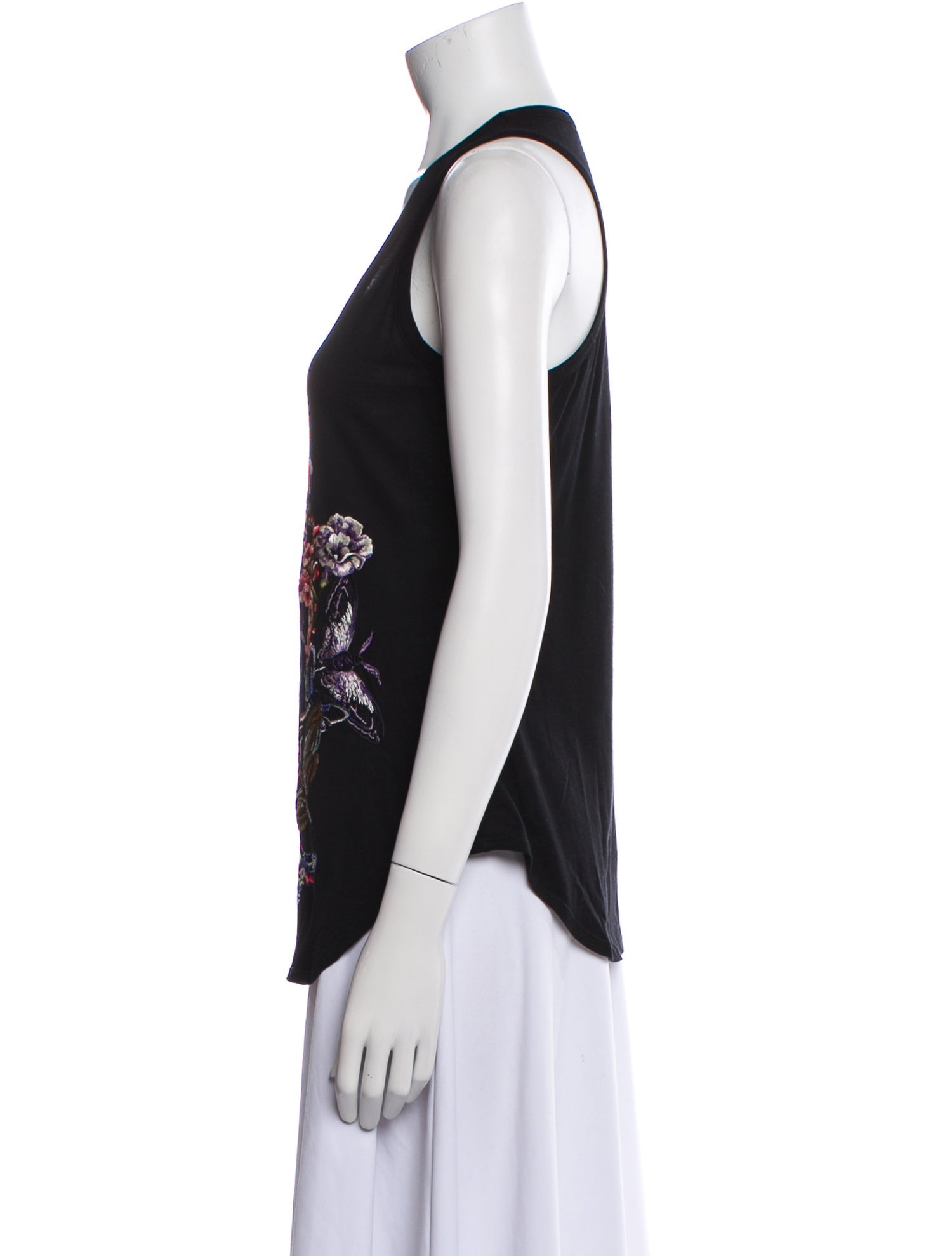 Alexander McQueen Floral Print Scoop Neck Top