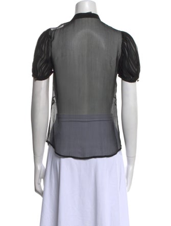 Alexander McQueen Printed Short Sleeve Button-Up Top