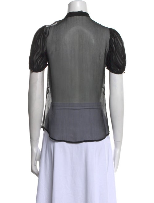 Alexander McQueen Printed Short Sleeve Button-Up Top