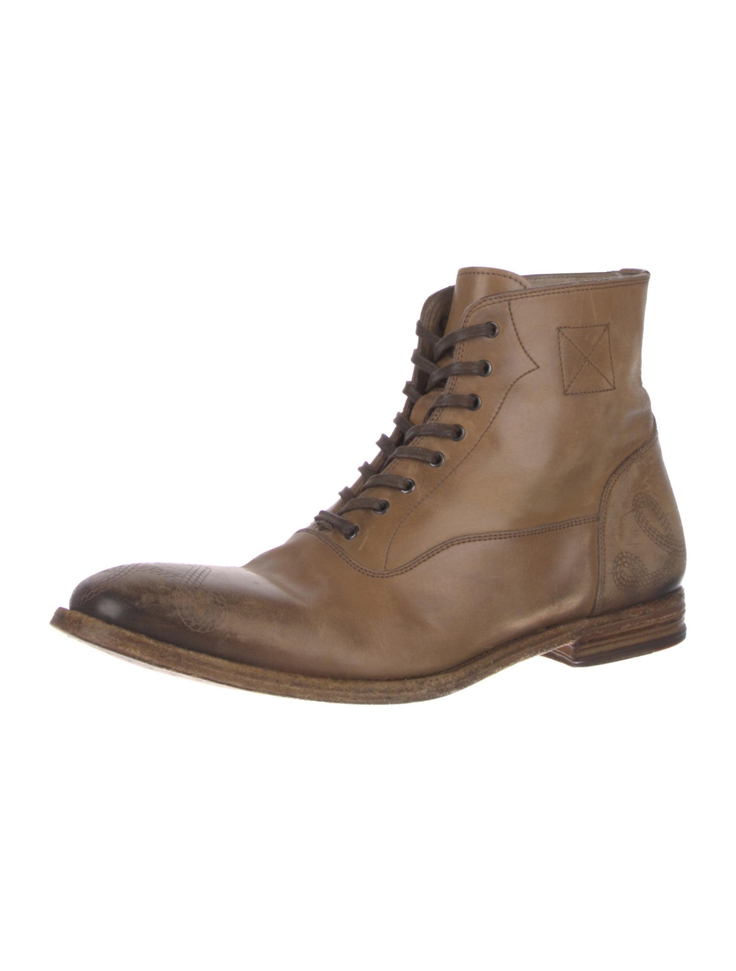 Alexander McQueen Leather Lace-Up Boots