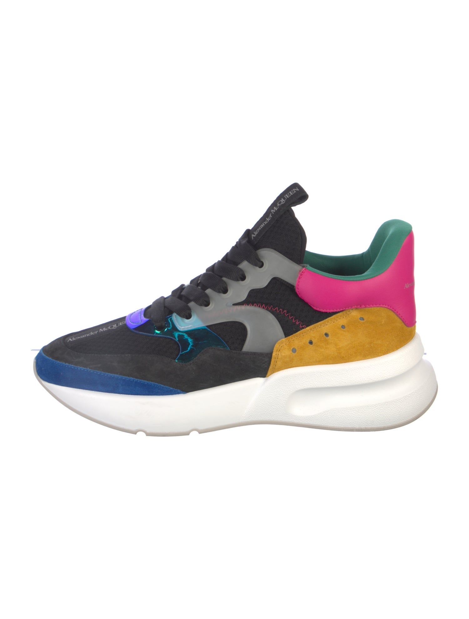 Alexander McQueen Suede Colorblock Pattern Sneakers