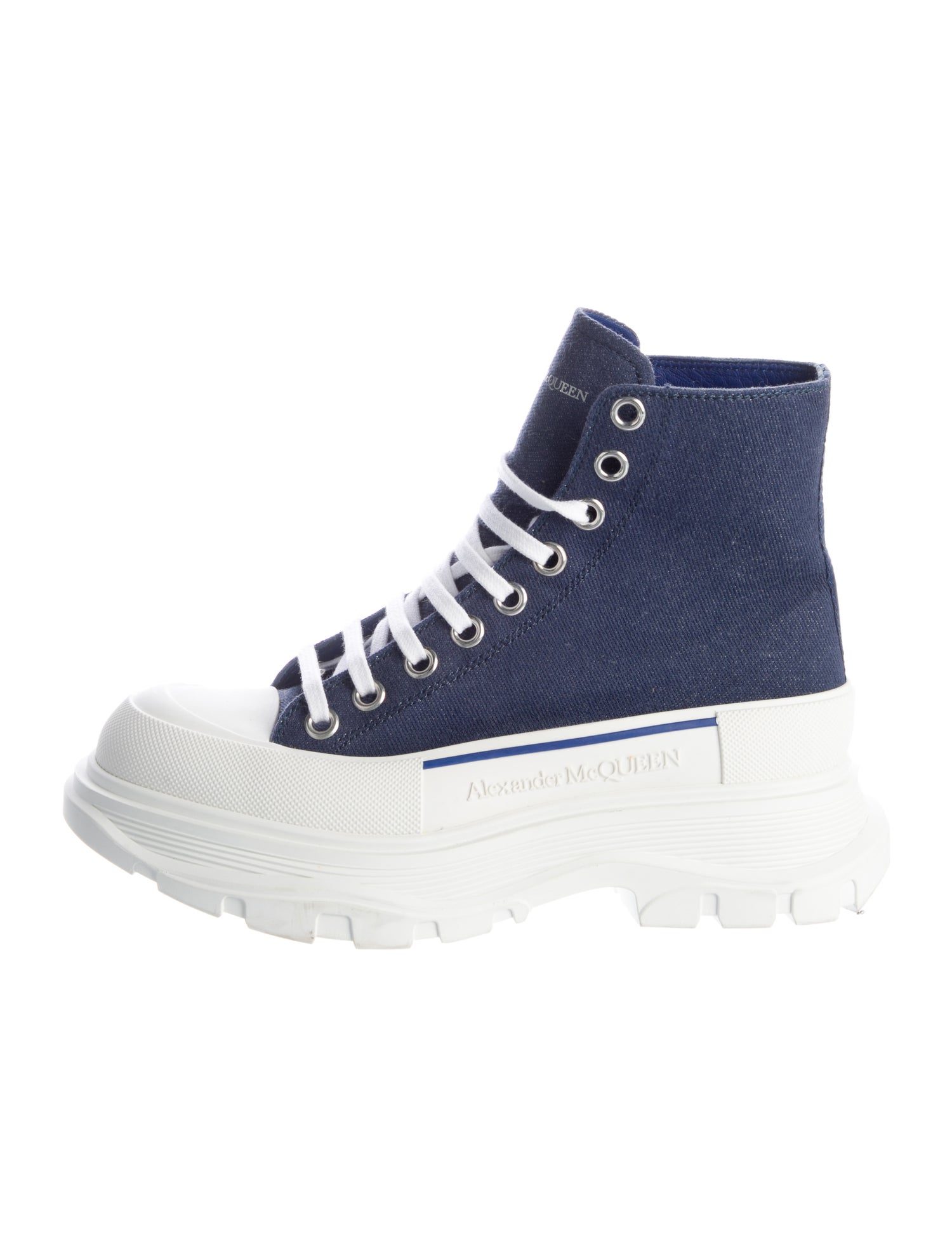 Alexander McQueen Canvas Colorblock Pattern Chunky Sneakers