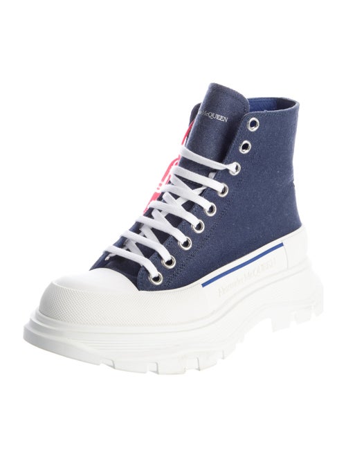 Alexander McQueen Canvas Colorblock Pattern Chunky Sneakers