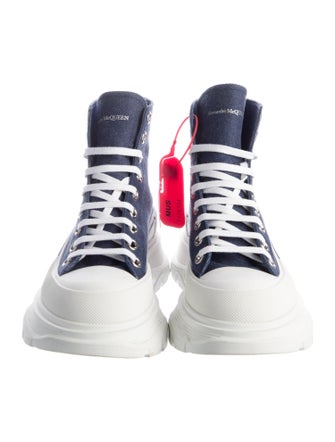Alexander McQueen Canvas Colorblock Pattern Chunky Sneakers