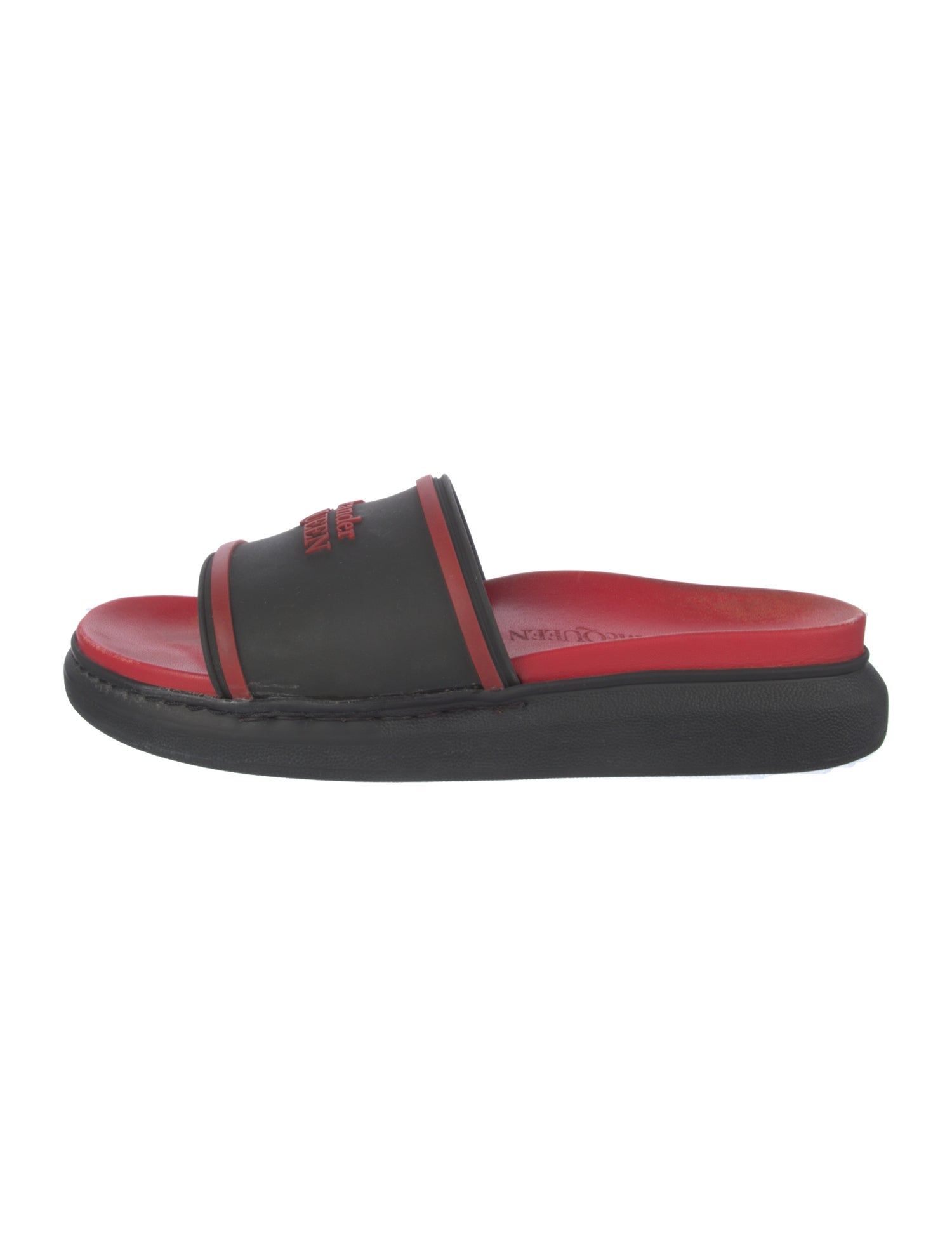 Alexander McQueen Rubber Colorblock Pattern Slides