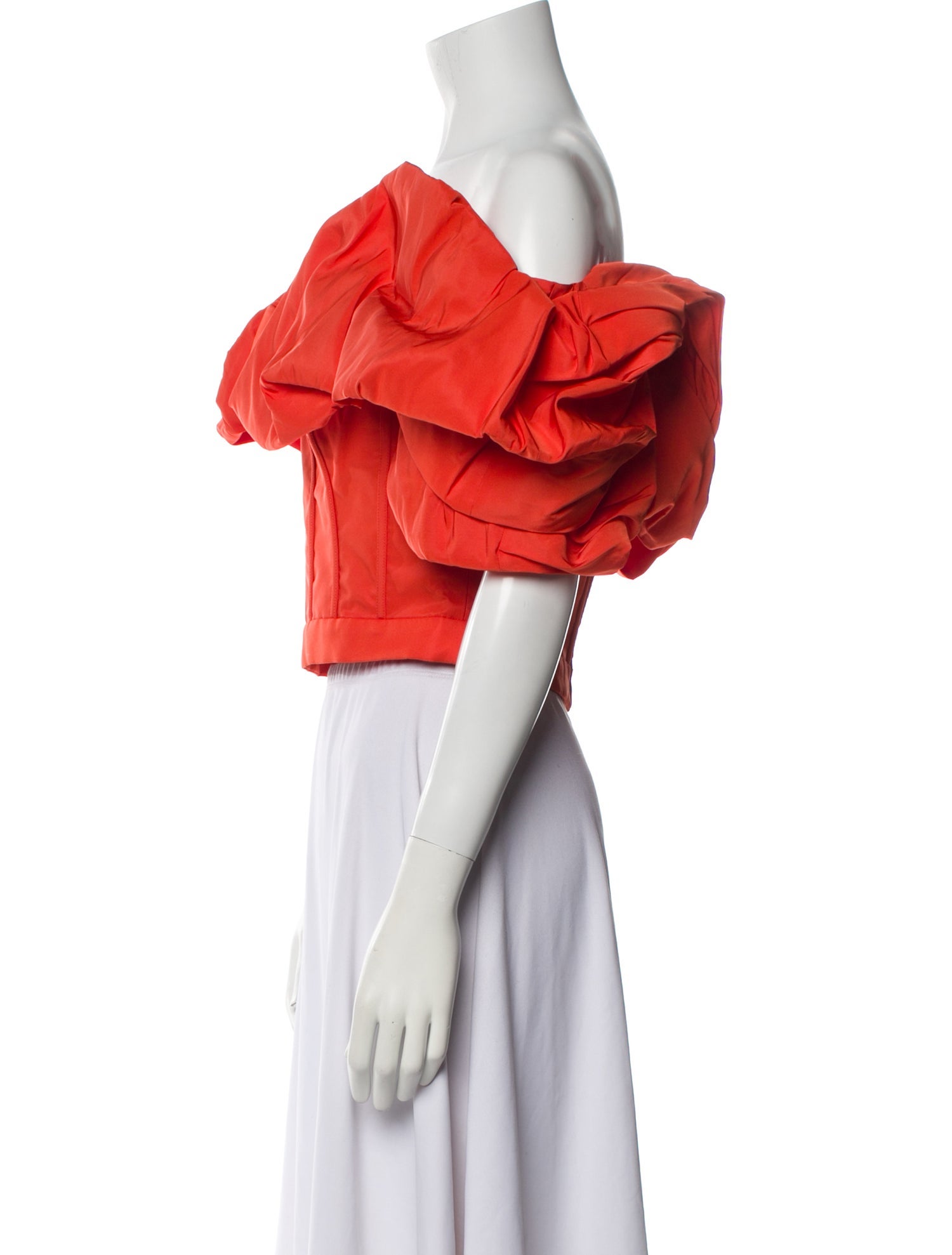 Alexander McQueen Off-The-Shoulder Short Sleeve Crop Top
